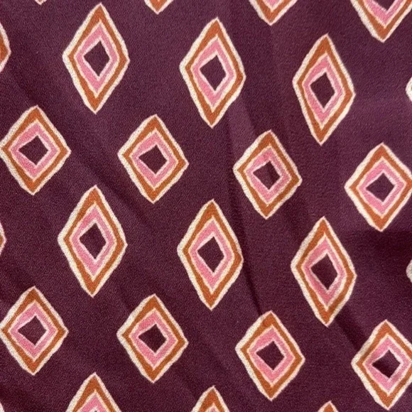 Modcloth Maroon Orange Diamond Shape Sleeveless Blouse Size Large EUC #0489-DS - Picture 2 of 4